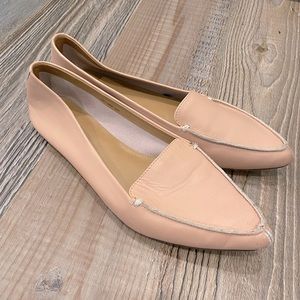 J. Crew pink/tan loafer flat